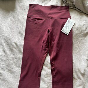 NWT lululemon Align HR Crop 23”, Size: 10, Color: Red Merlot